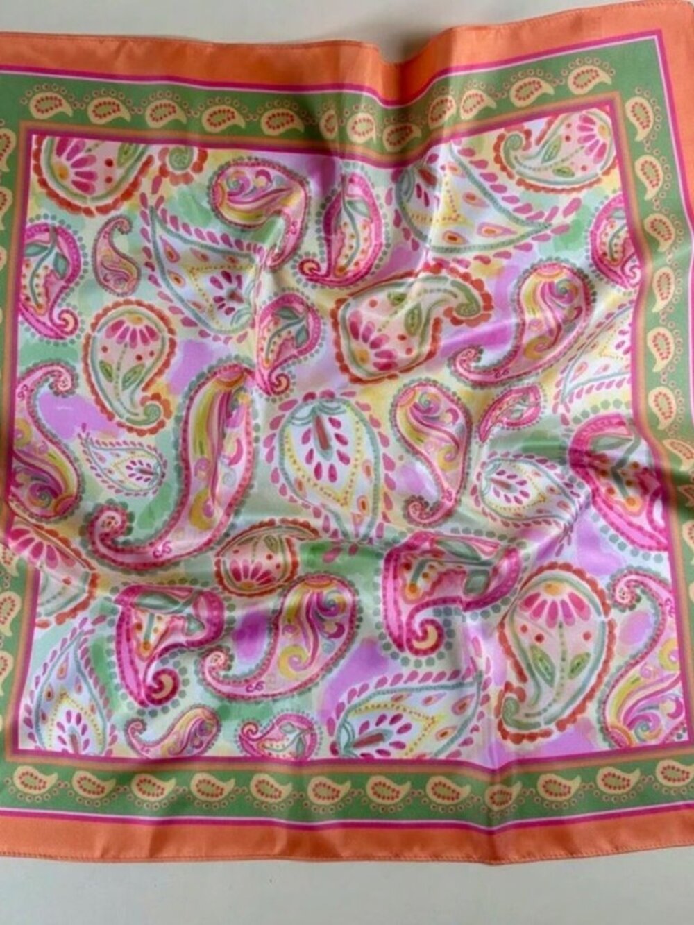 OrangePaisley Print Scarf N1410